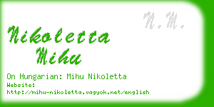 nikoletta mihu business card